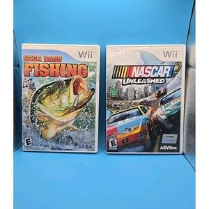 Nitendo Wii Games:SegaBassFishing(2006),Nascar Unleashed(2006)
